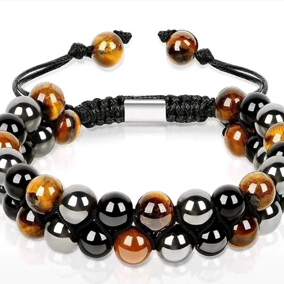 Black and Brown Beaded Bracelet - Picture 3 of 5